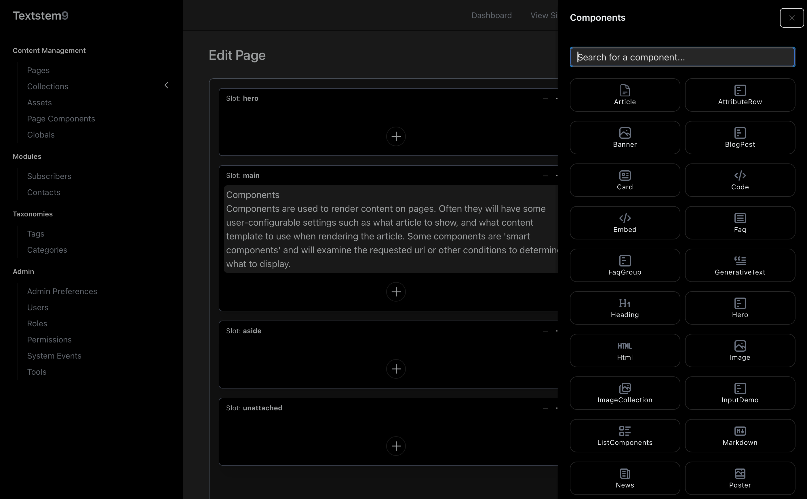 Component picker (dark mode)
